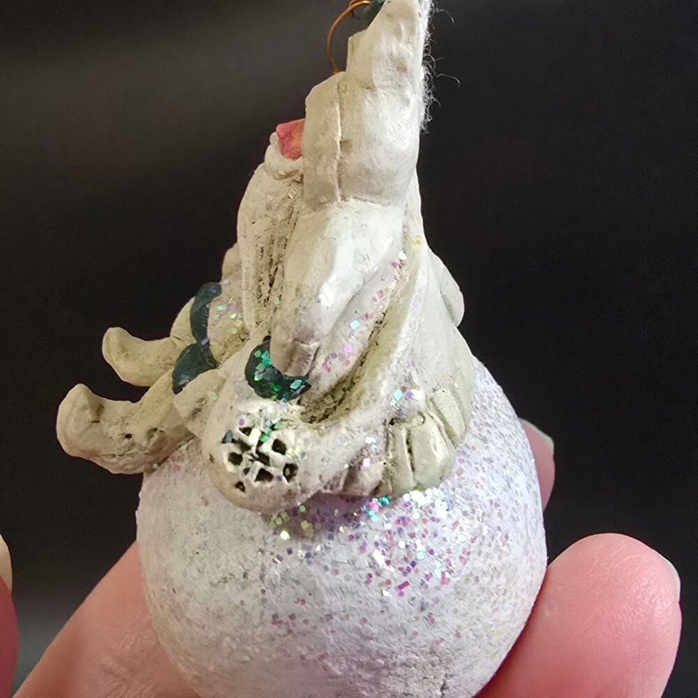 NWT Pam Schifferl Santa On Glittered Snowball Ornament Star Accents by Midwest - Picture 6 of 13